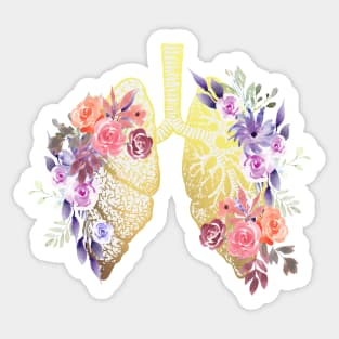 Floral Lungs Anatomy Sticker